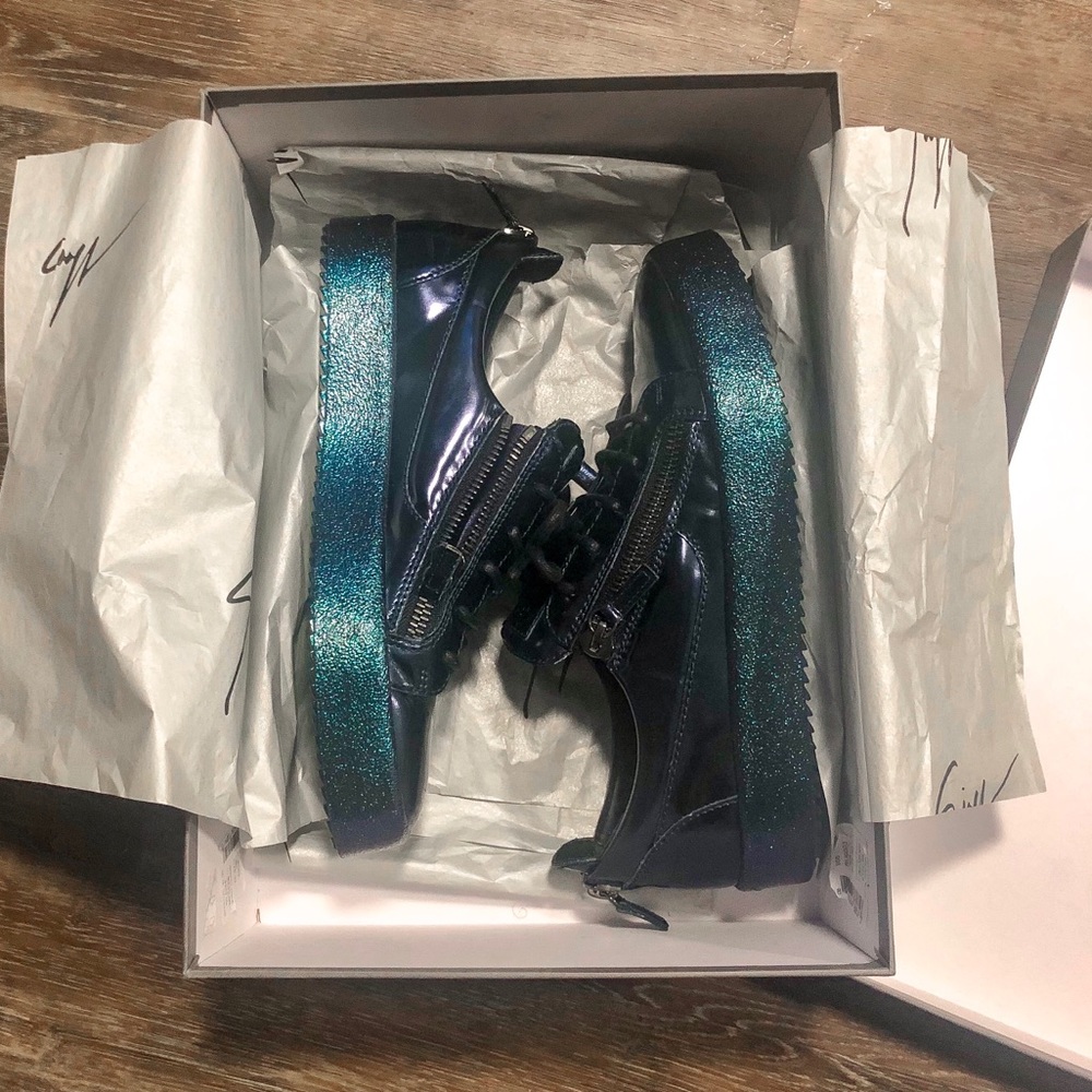 Giuseppe Zanotti Vegas Low Top Cinna Blue Metallic